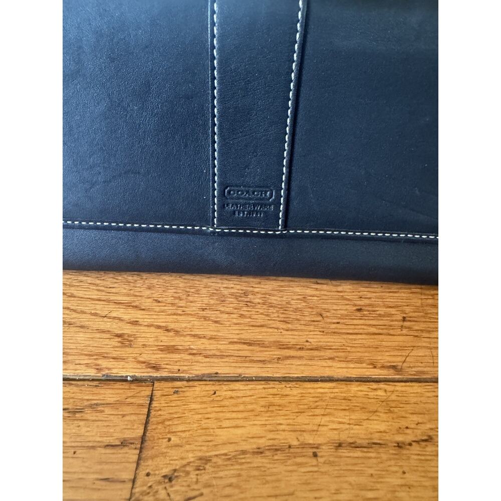 Coach Trifold Checkbook Wallet Black leather